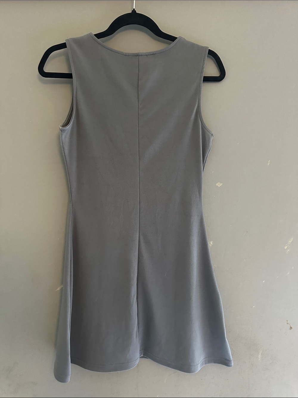 Women's Sleeveless Gray Tank Mini Dress - Streamlined Everyday Layer - Picture 2 of 3